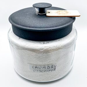 glass jar with laundry detergent